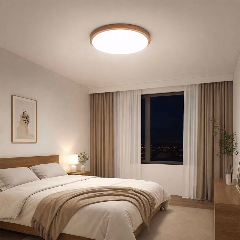 ZELURXX, plafoniera a LED, diametro 36 cm, 24 W, 3 temperature di colore (3000K/4000K/5000K), aspetto legno, materiale: ferro + PVC, forma circolare
