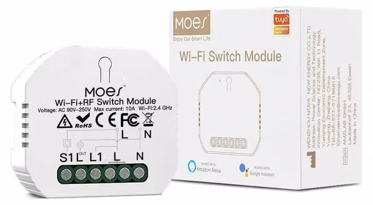 Interruttore intelligente MOES RF433 da incasso, modulo relè intelligente fai-da-te