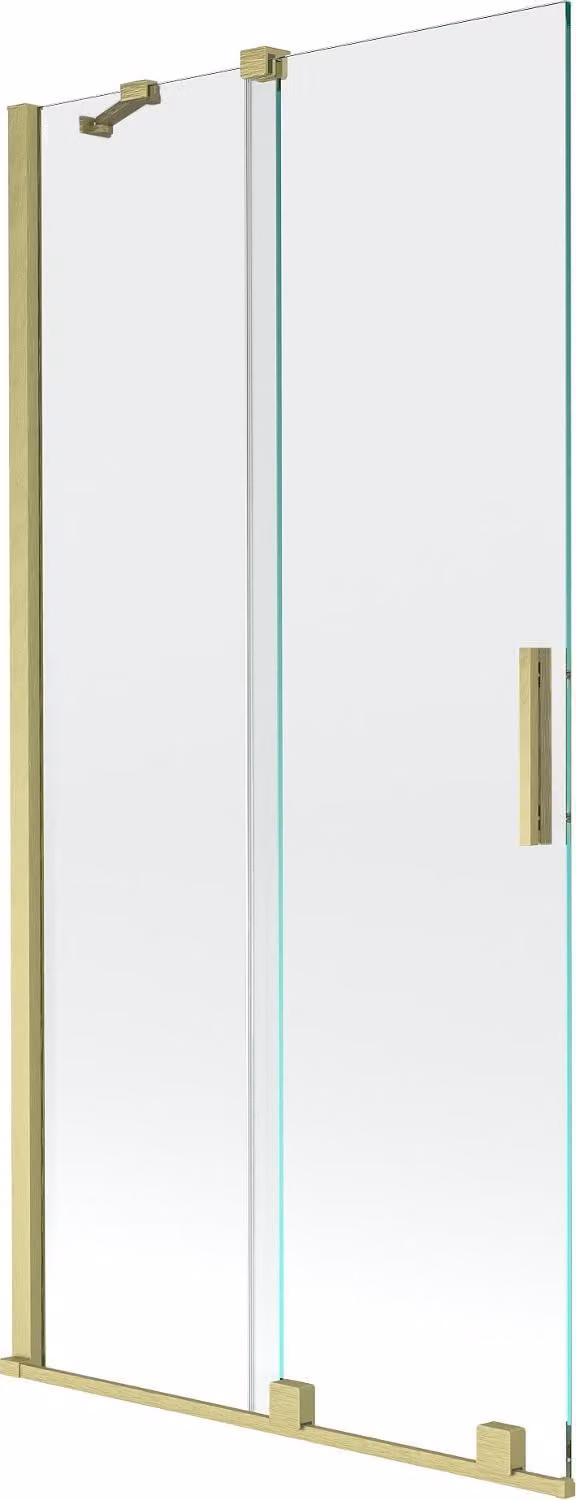 Mexen Velar paratia per vasca da bagno scorrevole a 2 ante 90 x 150 cm, trasparente, oro spazzolato - 896-090-000-01-55