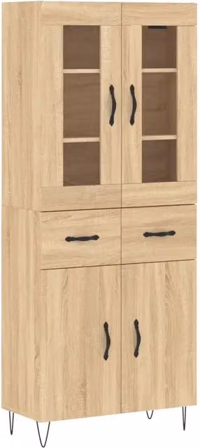Credenza | Madia | Buffet da pranzo | Armadio da pranzo Rovere Sonoma 69,5x34x180 cm in Legno Multistrato