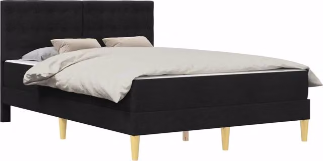 Letto matrimoniale | Letto per adulti | Struttura letto con materasso Nero 120 x 190 cm Tessuto