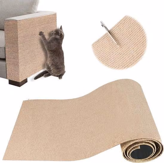 Albero per gatti - 30 x 100 cm - Giocattolo per cuccioli - Torre adesiva anti-graffi - per mobili, pareti, tavoli e tappeti - Autoadesivo - Colore kaki - Facile da tagliare - Per gatti - Torre adesiva - Per pareti e mobili
