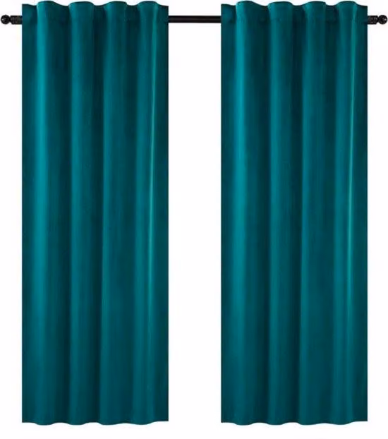 Set di 2 tende oscuranti - velluto di alta qualità - isolanti e suggestive - aspetto elegante - verde scuro - 140x270 cm