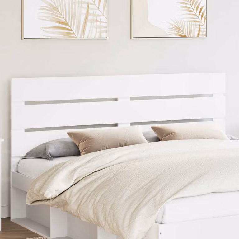 Testiera per letto moderna vidaXL in legno ingegnerizzato bianco opaco