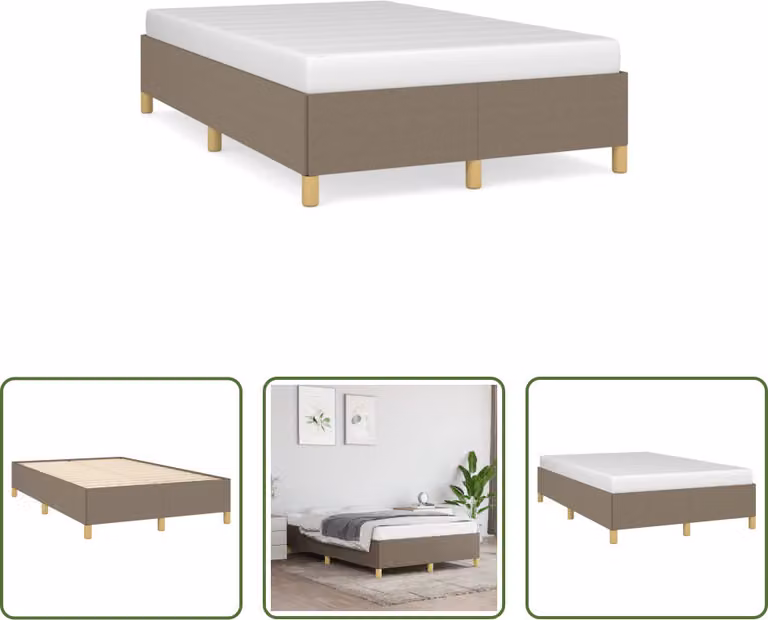 The Living Store struttura letto taupe 120x190 cm tessuto