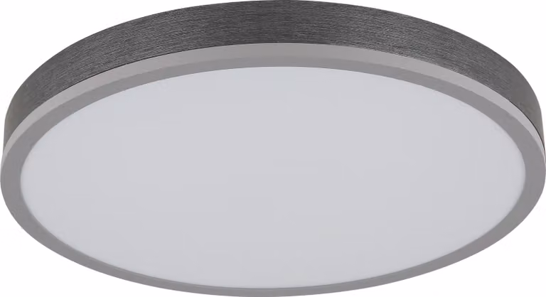 Plafoniera LED, legno, alluminio, grigio, P 45 cm