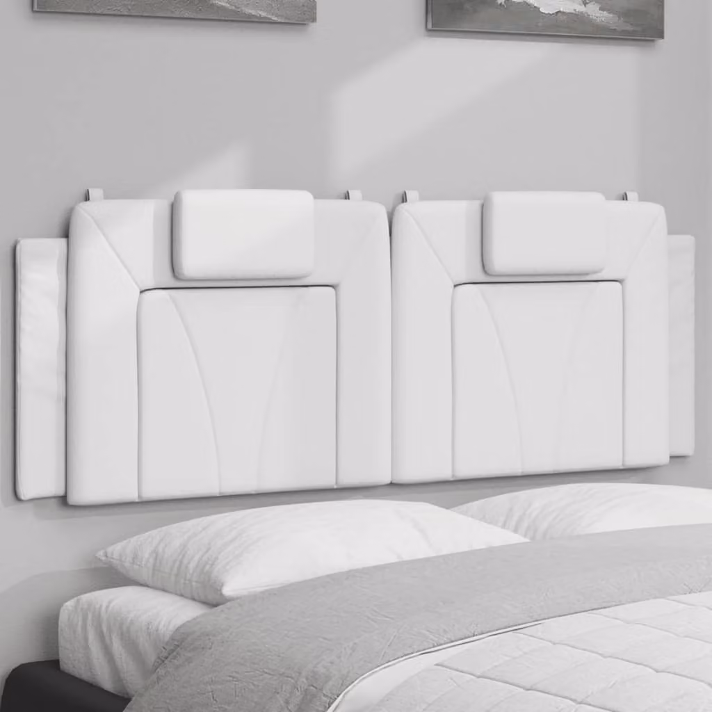 Cuscino Testiera Viana vidaXL in Similpelle Bianco, Larghezza: 120 cm