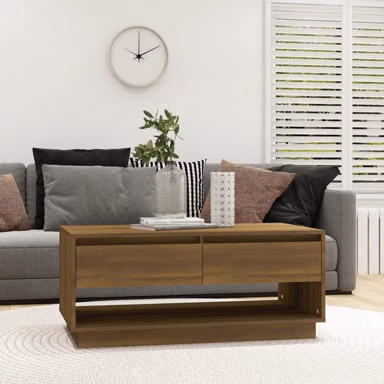 Maison Exclusive - Tavolino da salotto effetto rovere marrone 102,5x55x44 cm Materiale ligneo