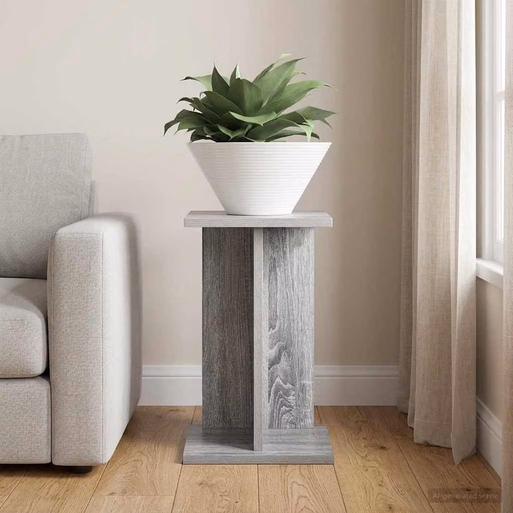 vidaXL Supporto per piante Sonoma grigio in legno MDF L/P/H: 25 x 25,5 x 40,5 cm