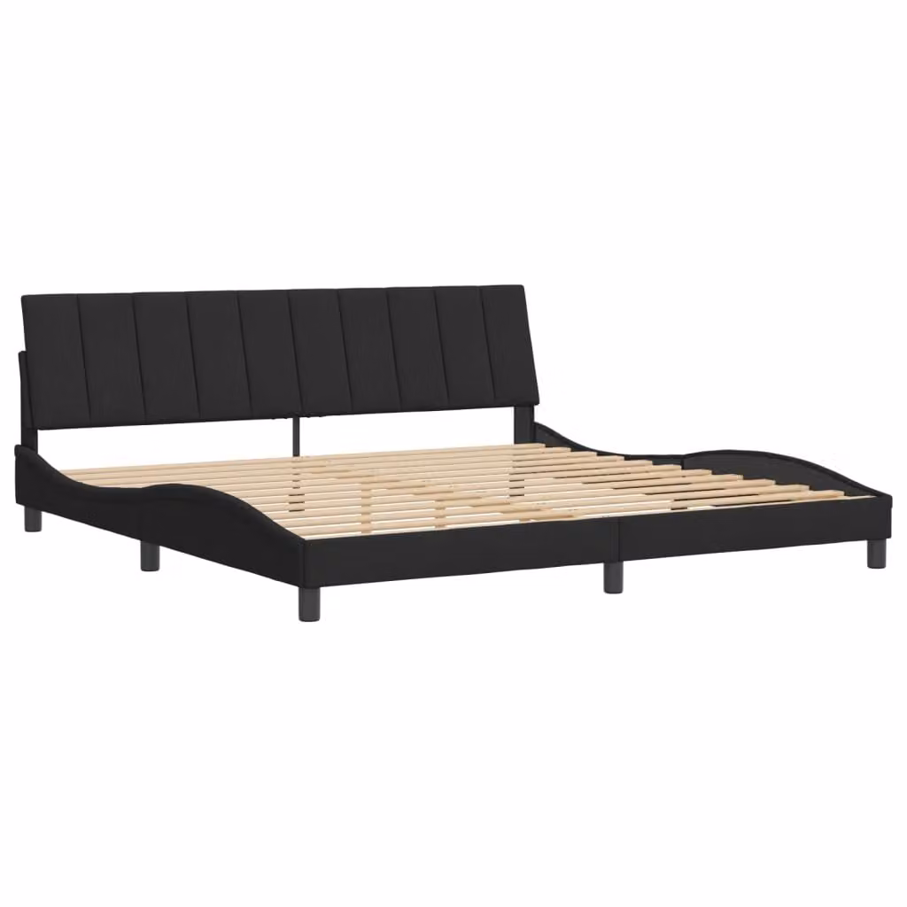 Giroletto senza Materasso Hanko Nero 200x200 cm in Velluto