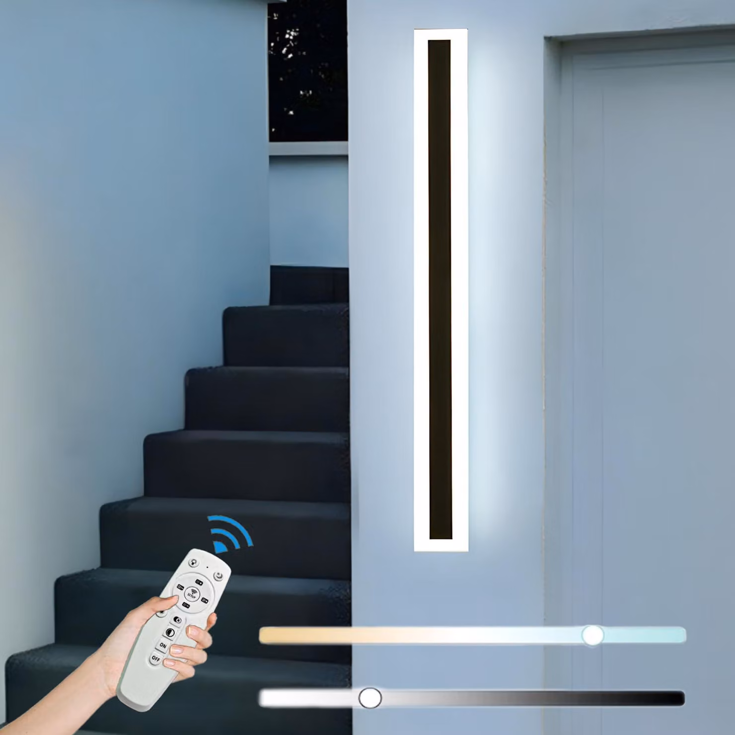 Lampada da parete esterna a LED, dimmerabile, 20 W, 100 cm, colore nero