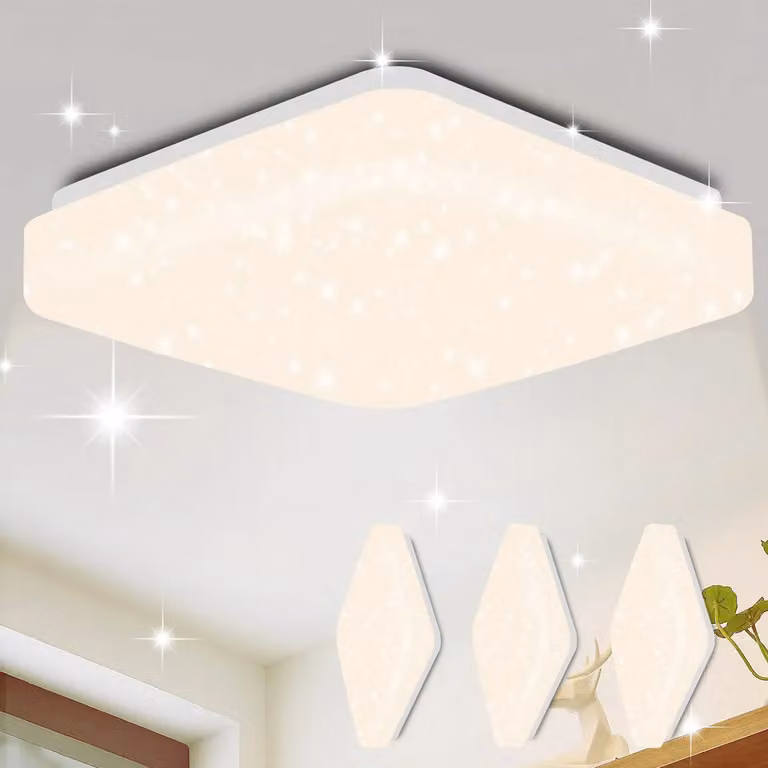 ZMH Plafoniera a led 3pcs cielo stellato moderna piccola angolare 15W 4000K 21cm bianco neutro per camera da letto scala cucina soggiorno ufficio corridoio