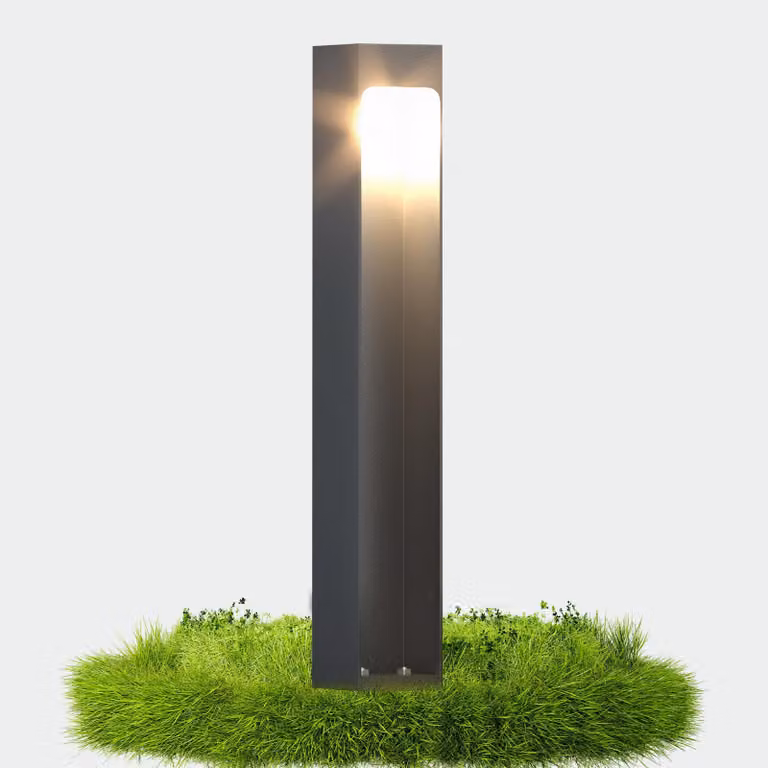 doporro Lampione da Giardino 40 cm IP65 con LED 5W 3000K šC Paletto Luminoso da Esterno in Alluminio Grigio Scuro per Sentieri, Vialetti, Terrazze e Cortili, Design Moderno