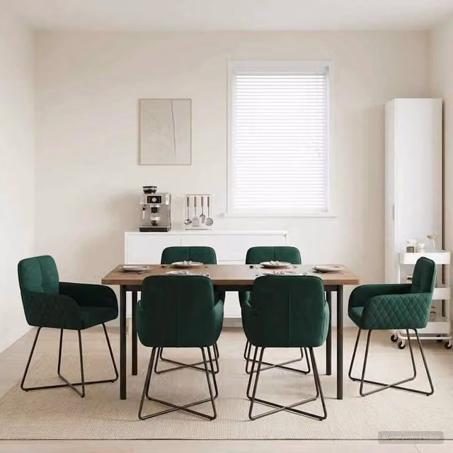 Sedie da pranzo 6 pz Velluto Verde Scuro 59 x 56,5 x 86 cm 3428221