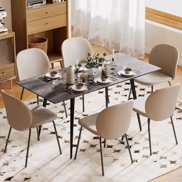 Tavolo allungabile moderno REDOM in legno e metallo grigio L/P/H: 120-160 x 75 x 77 cm