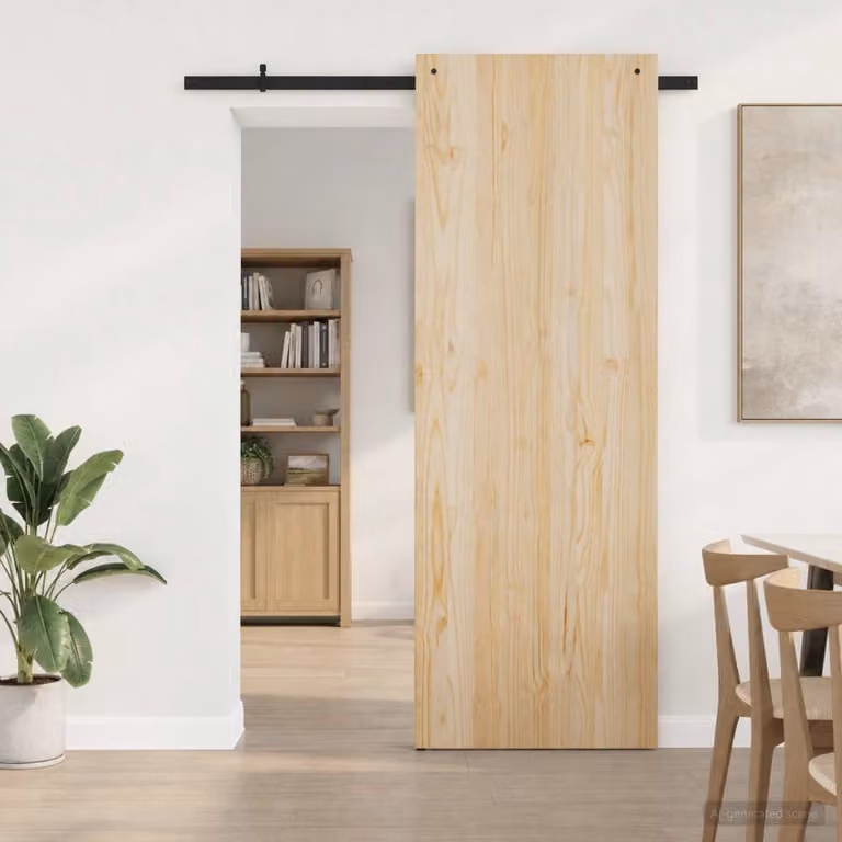 vidaXL Kit di ferramenta per porta scorrevole 152,4 cm Acciaio Nero