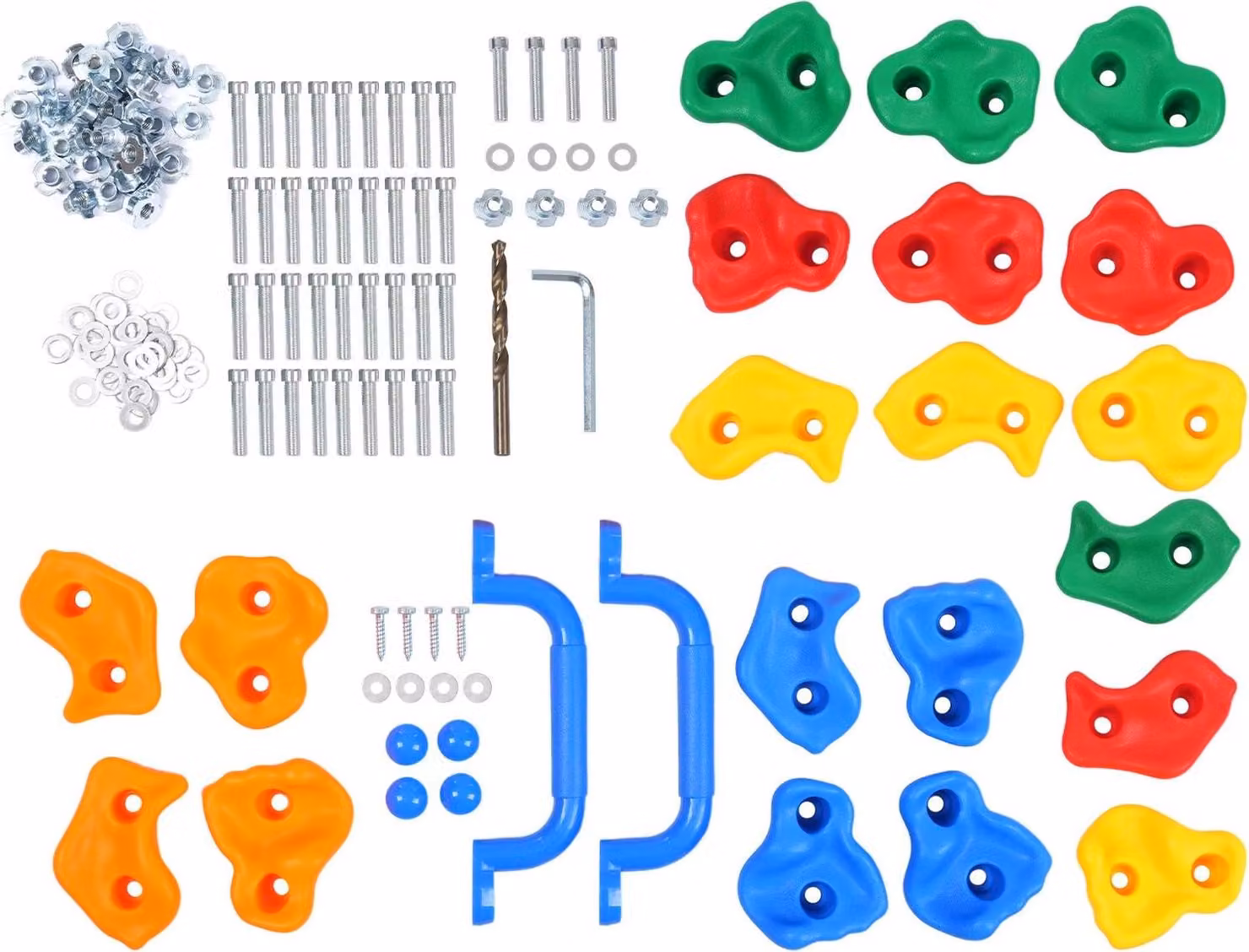 Prese da arrampicata per bambini - Set di prese da arrampicata - Superficie antiscivolo - Per interni ed esterni - A partire dai 2 anni - Portata massima 90 kg