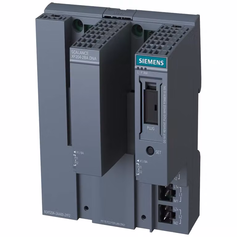 Siemens SCALANCE XF204 DNA, switch Y gestito, 4 x 10/100 Mbit/s, 2 interfacce adattatore bus 6GK52040BA002YF2