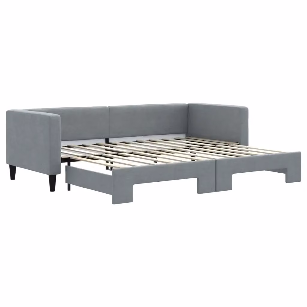 Divano Letto con Letto Estraibile vidaXL Grigio Chiaro in Tessuto con Struttura in Legno e Metallo L/P/H: 223 x 90 x 68 cm, Letto Estraibile 80 x 200 cm – 2