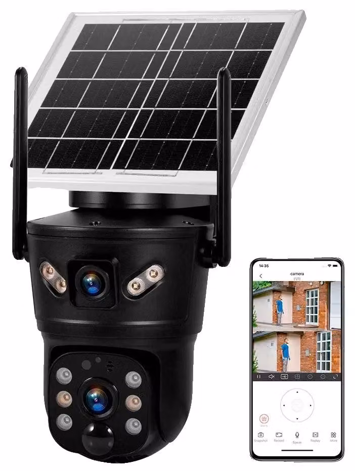 Telecamera per esterni, alimentata a energia solare, connettività 4G, telecamera Wi-Fi solare
