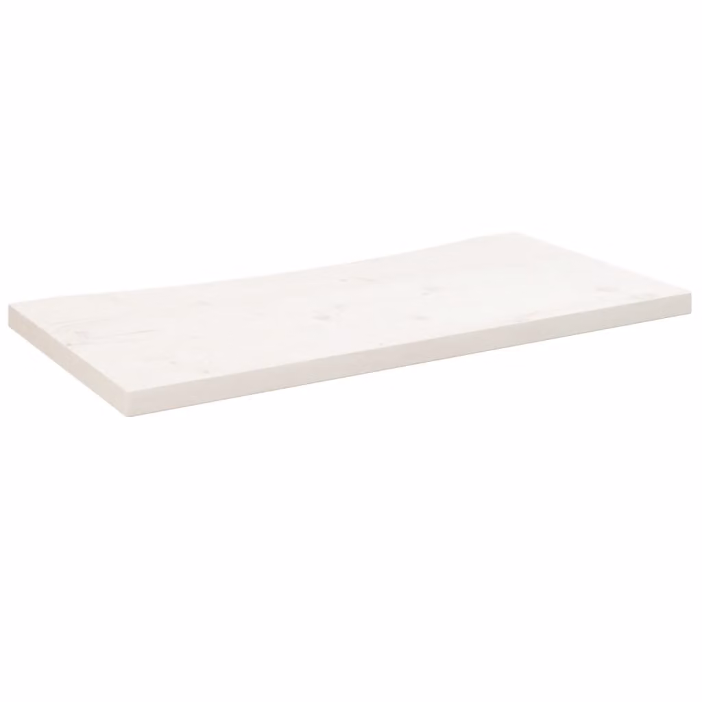 Piano Scrivania Bianco 80x40x2,5 cm in Legno Massello di Pino