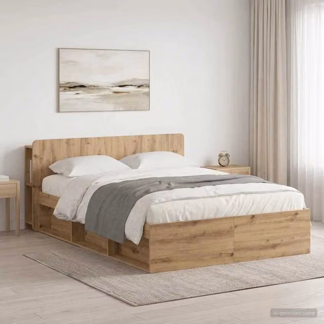 Telaio del letto con storage Rovere Artigianale 135 x 190 cm 3433367