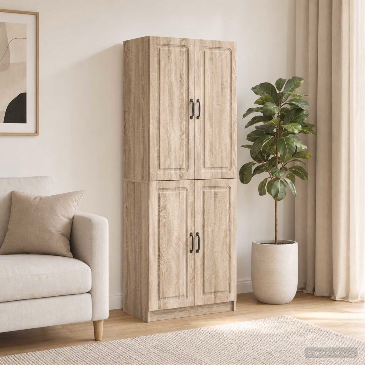 Set di 2 armadi moderni vidaXL in legno ingegnerizzato e MDF colore marrone L/P/H: 87.0 x 34.5 x 66.0 cm
