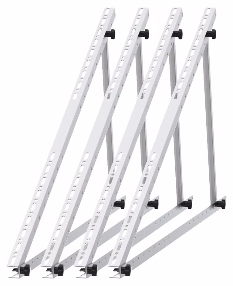 Supporto per il montaggio di pannelli solari, realizzato in lega di alluminio, lunghezza 1180 mm, compatibile con moduli fino a 46 pollici, aumento della resa energetica fino al 50%, installazione semplice in quattro passaggi