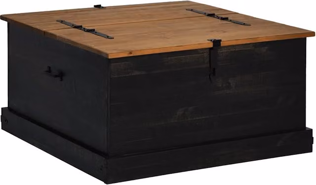 Cassapanca HALDEN in Legno Massello di Pino Nero L: 91 cm, P: 91 cm, H: 47 cm – 1