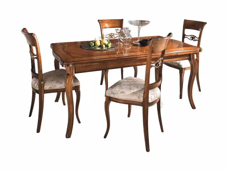 Tavolo quadrato allungabile classico Mobili 2G in legno color noce L: 110 cm, P: 110 cm, H: 78 cm