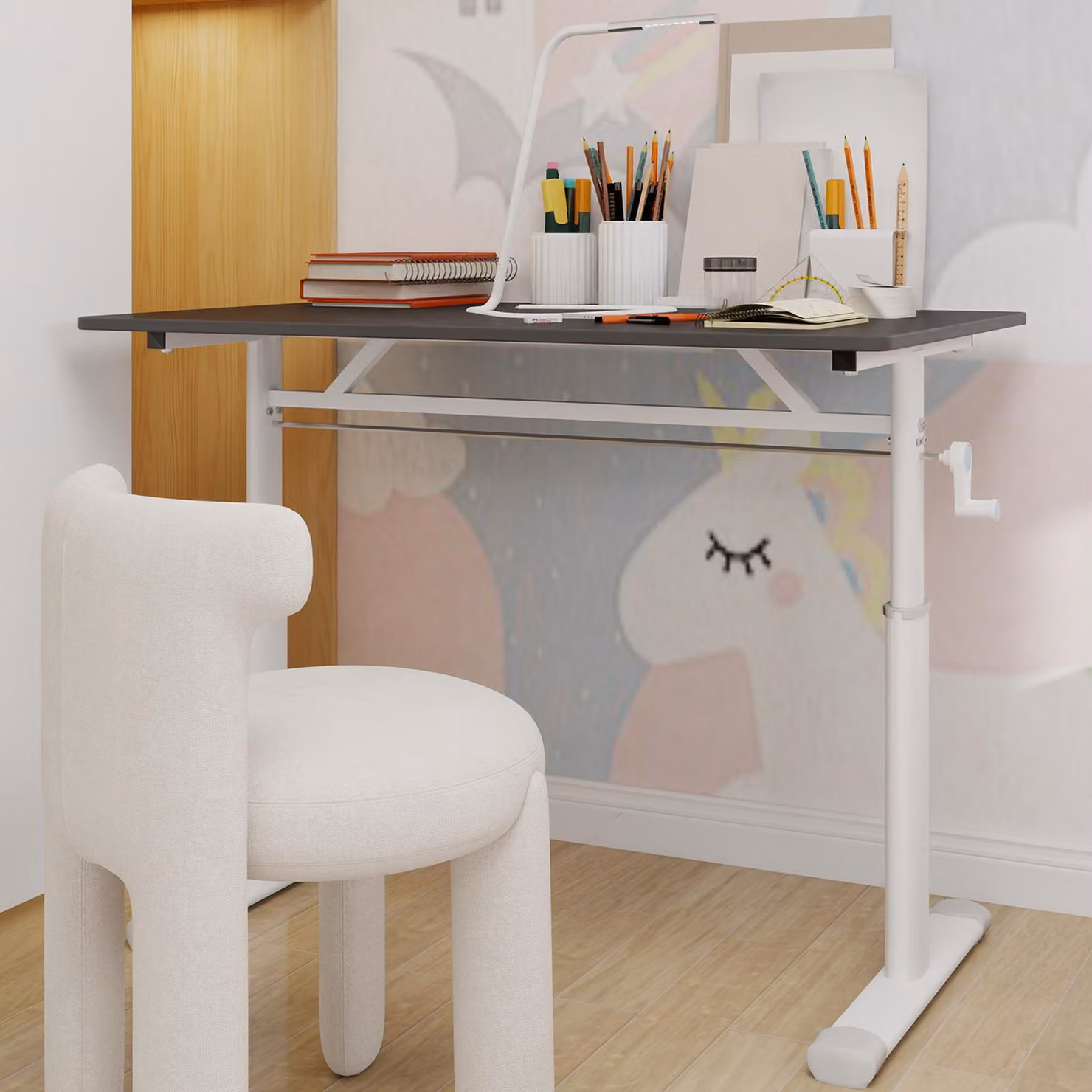 Sweiko Scrivania da studio regolabile per bambini e adulti - Scrivania multiuso per casa/ufficio regolabile in altezza, design compatto