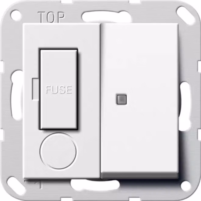 Gira 278703 Presa con fusibile 13 A, controllabile, commutabile, Sistema 55, bianco puro