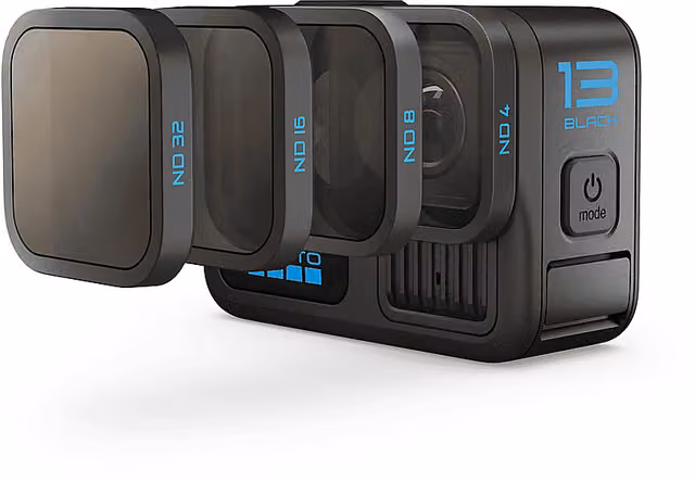 Set di 4 filtri ND GoPro Serie HB ND4/ND8/ND16/ND32 per Hero13 Black, Nero