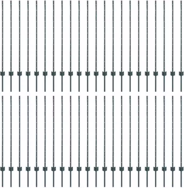 Palo della recinzione 44 pz Verde 160 cm Acciaio CFW3362680