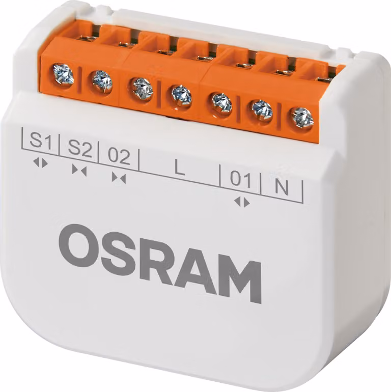 OSRAM SMART+ Modulo di commutazione WiFi per tende, carico motore 4A, controllo tapparelle, smart home, compatibile con Alexa, bianco