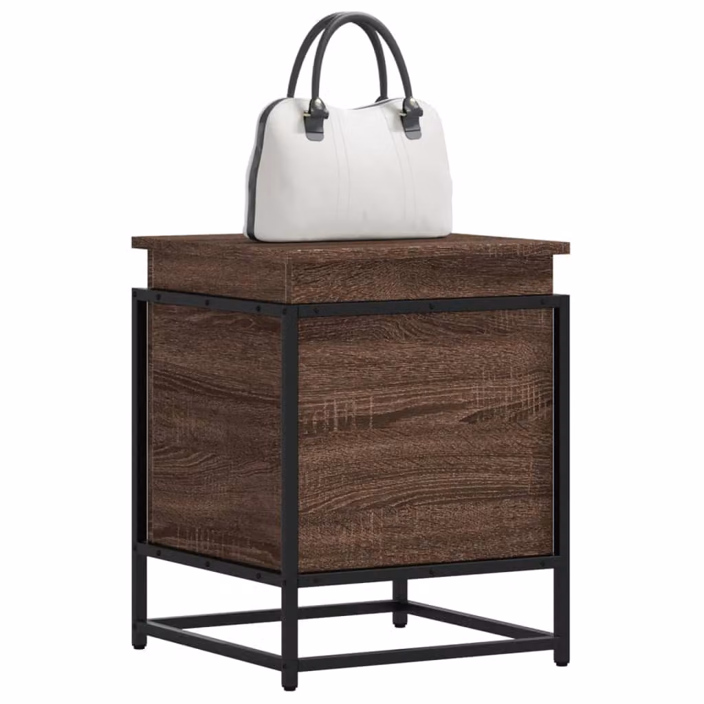 Contenitore con coperchio vidaXL in stile industriale, colore marrone, L 40 cm x P 40 cm x H 51,5 cm