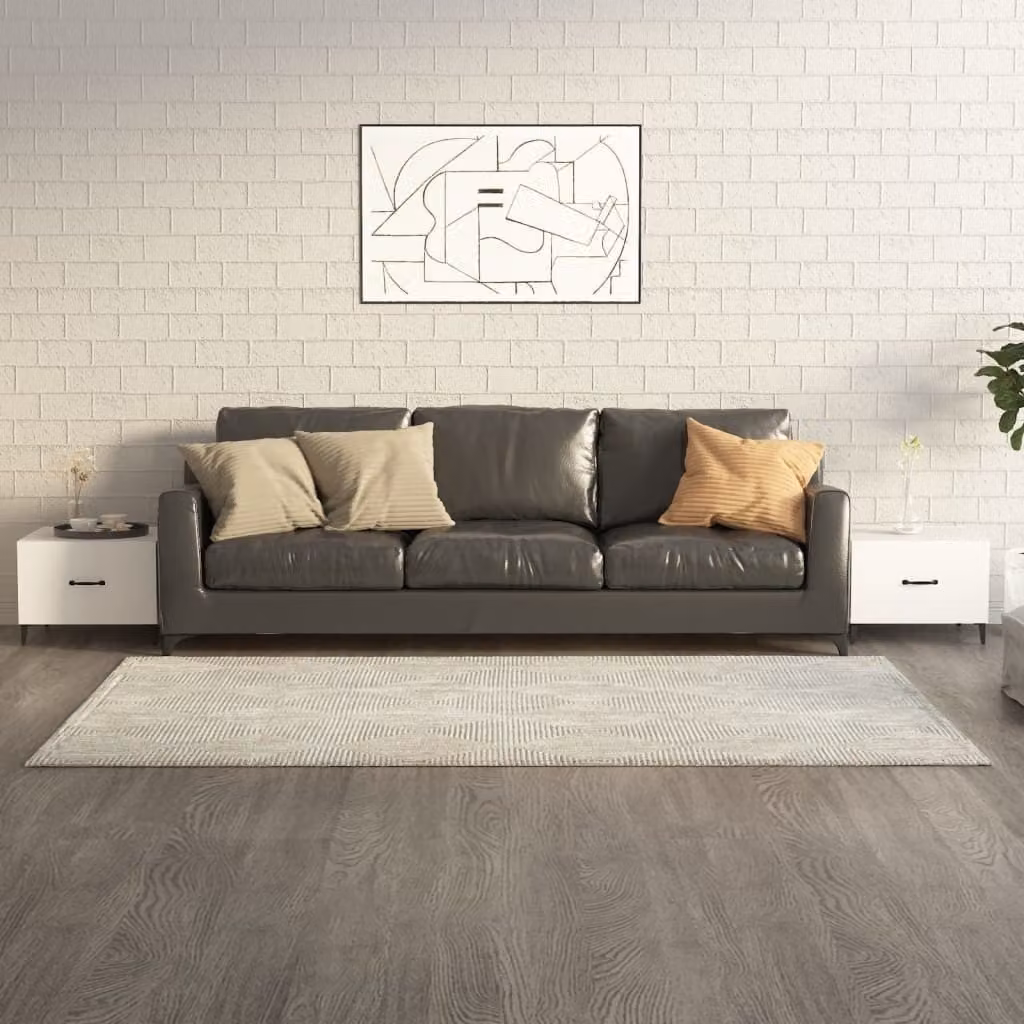 vidaXL Tavolini con gambe in metallo 2 pz. Bianco 50x50x40 cm - Tavolino - Tavoli da caffè - Tavolino - Tavolino da salotto