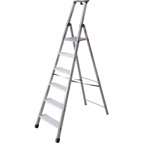 Facal Scala in Alluminio Arancio 6 Gradini Antiscivolo Portata 150 kg