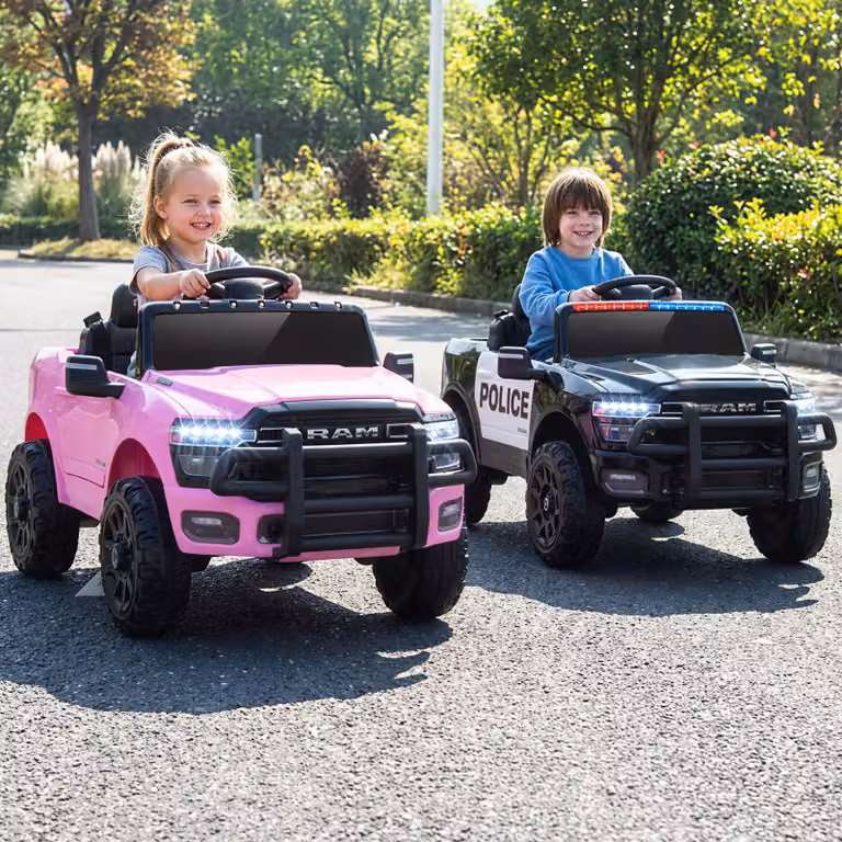 Auto elettrica Costway per bambini 12V con telecomando, luci LED e musica, veicolo elettrico rosa per bambini dai 3 agli 8 anni