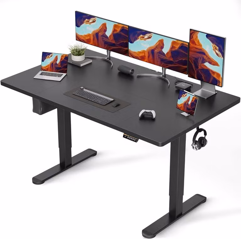 Scrivania elettrica regolabile in altezza con gestione dei cavi 160x80 cm