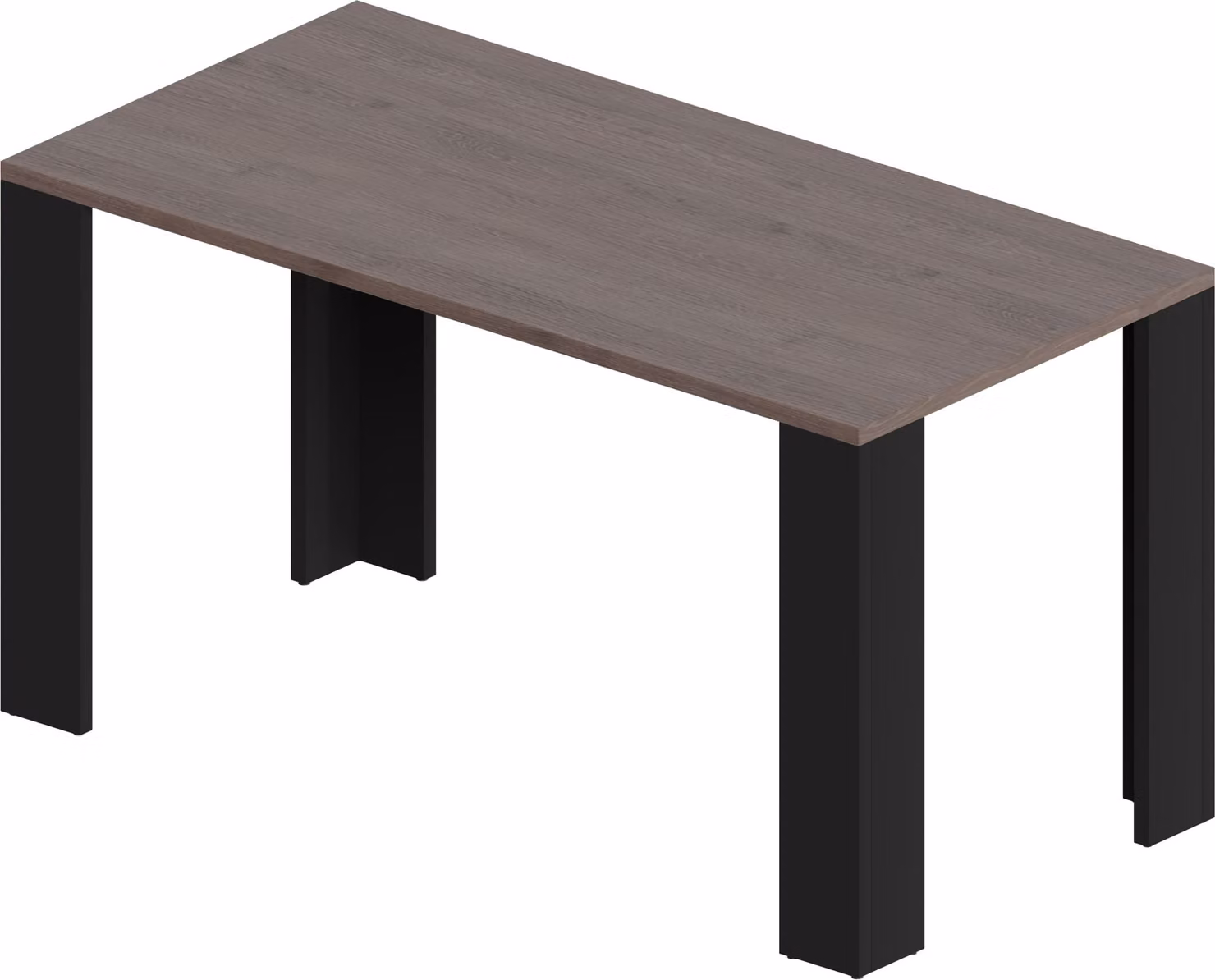 POKAR Tavolo da pranzo, Tavolo da pranzo, Tavolo da cucina, Scrivania, Dimensioni:175x80, Colore:Rovere Davos + Nero