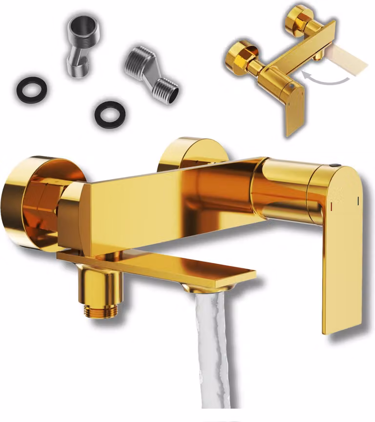 Granitan - Miscelatore vasca - Rubinetto vasca altezza 11,8 cm - Miscelatore oro - CABO