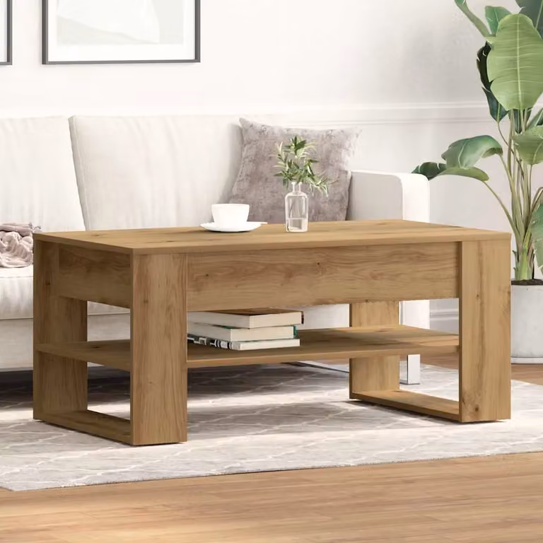 vidaXL Tavolino da salotto moderno in rovere marrone L: 102 cm, P: 55 cm, H: 45 cm