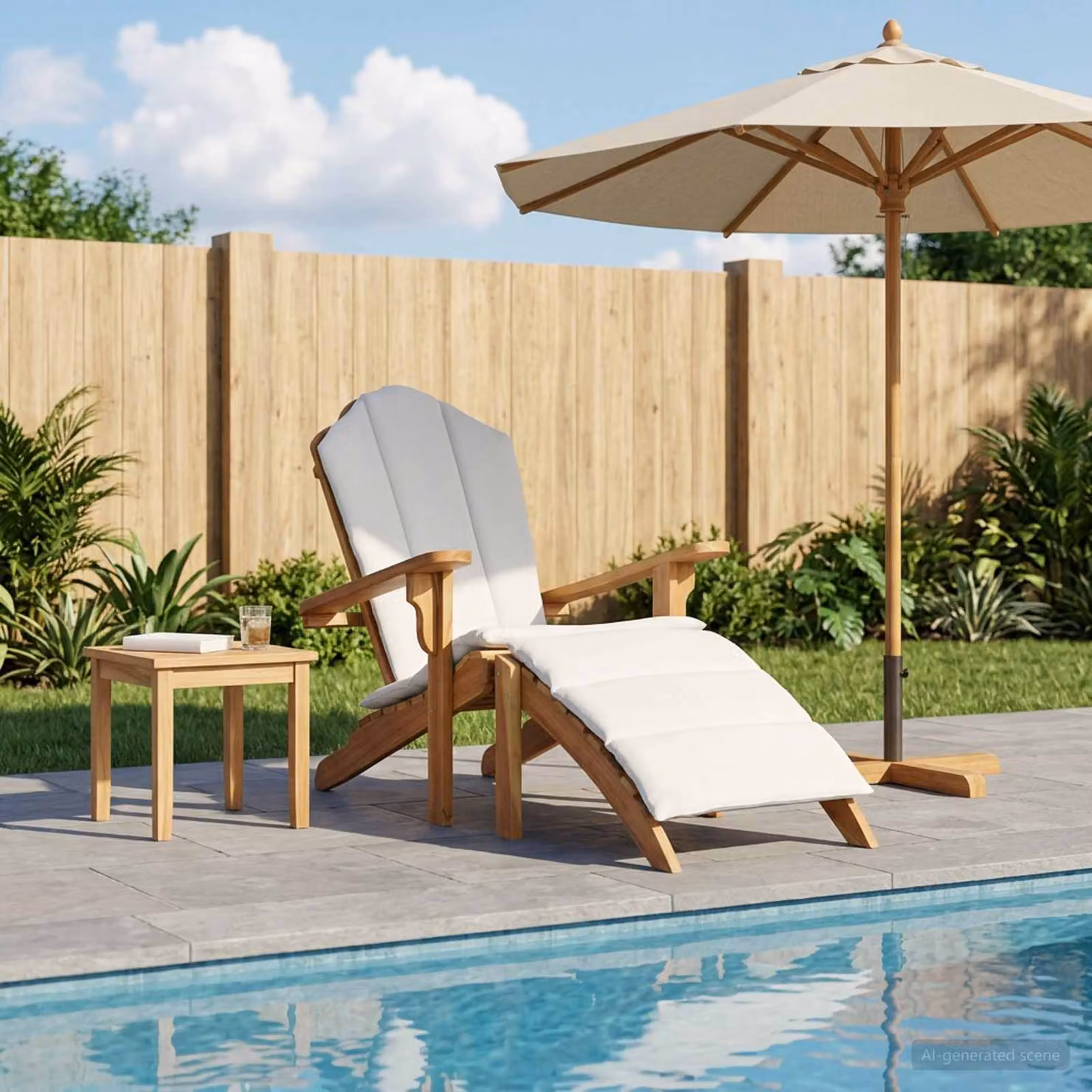 Sedia Adirondack da giardino con poggiapiedi vidaXL in legno di teak disponibile in marrone o bianco