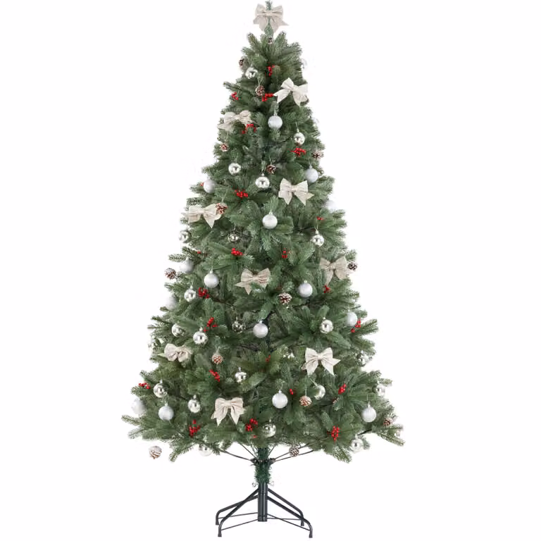 Albero di Natale artificiale Dancer Tectake verde con aghi stampati a pressofusione, Altezza: 210 cm
