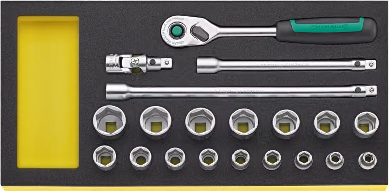 Stahlwille 96830371 Fascia Tcs Con Bocas De Llave De Vaso 3/8" Tcs 456/16/4 Mf Qr