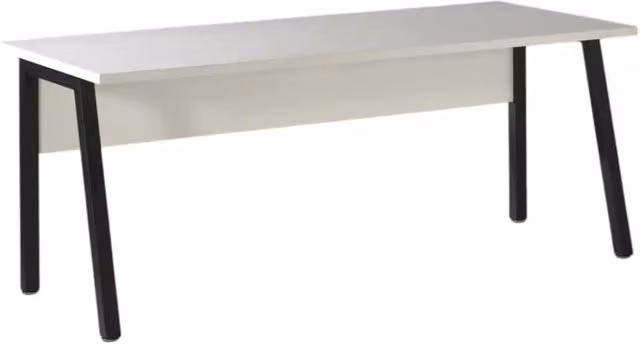 Scrivania professionale retta 150cm – Collezione SOON – Colori Bianco Opaco e Nero