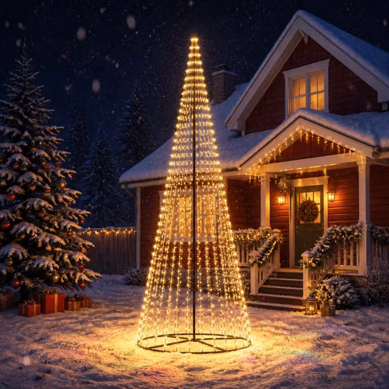 vidaXL Albero di Natale LED 385 cm 1148 LED Bianco caldo Ferro Nero