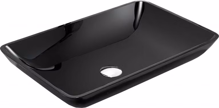 Mexen Megan lavabo da appoggio in vetro 56 x 36 cm, nero - 24135670