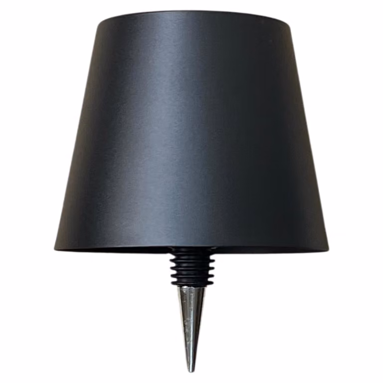Lampada a LED Warmpi senza fili - Lampada da tavolo ricaricabile dimmerabile - Metallo spazzolato nero - IP54 Impermeabile Lampada per bottiglie per esterni e interni